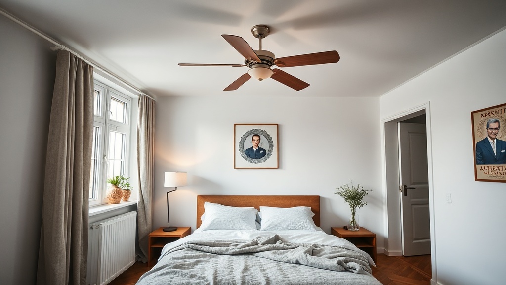 Montage eines Deckenventilators an einer Betondecke mit Bohrmaschine und Befestigungsplatte