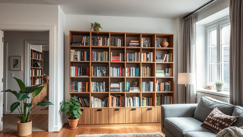 Detail einer Regal-Wandbefestigung mit Winkel und Schraube, sauber montiert an verputzter Wand
